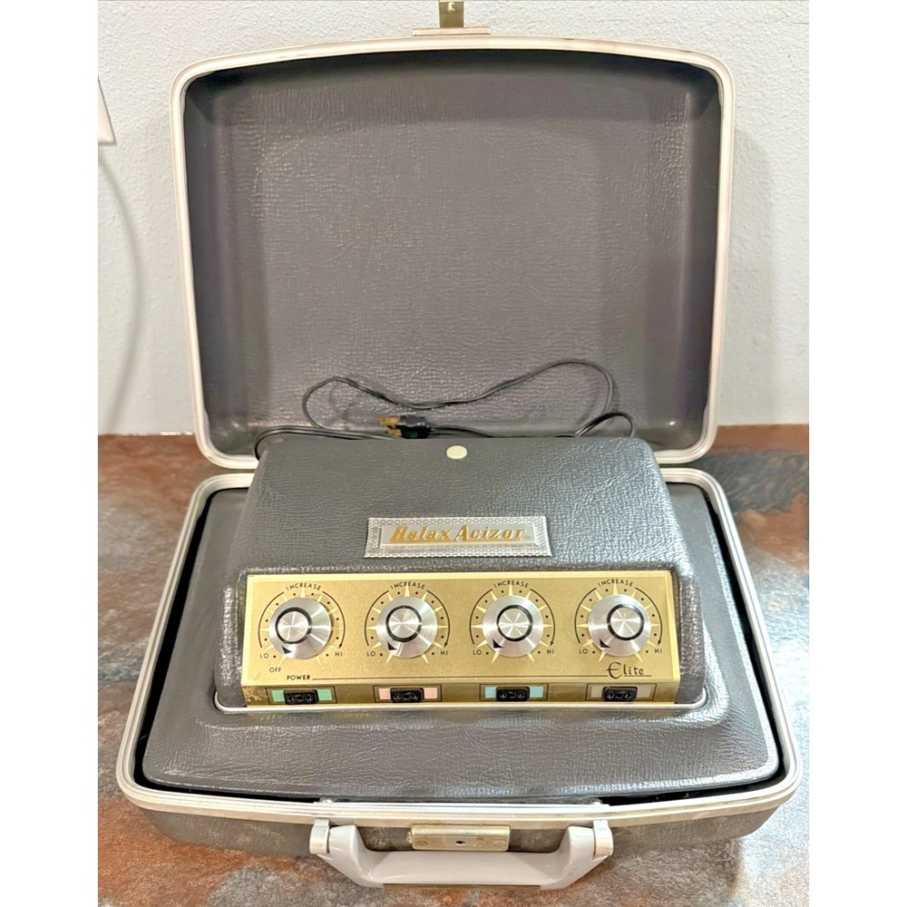 Vintage Relax-A-Cizor Elite Model 25 Muscle Stimulator Set complete WORKING